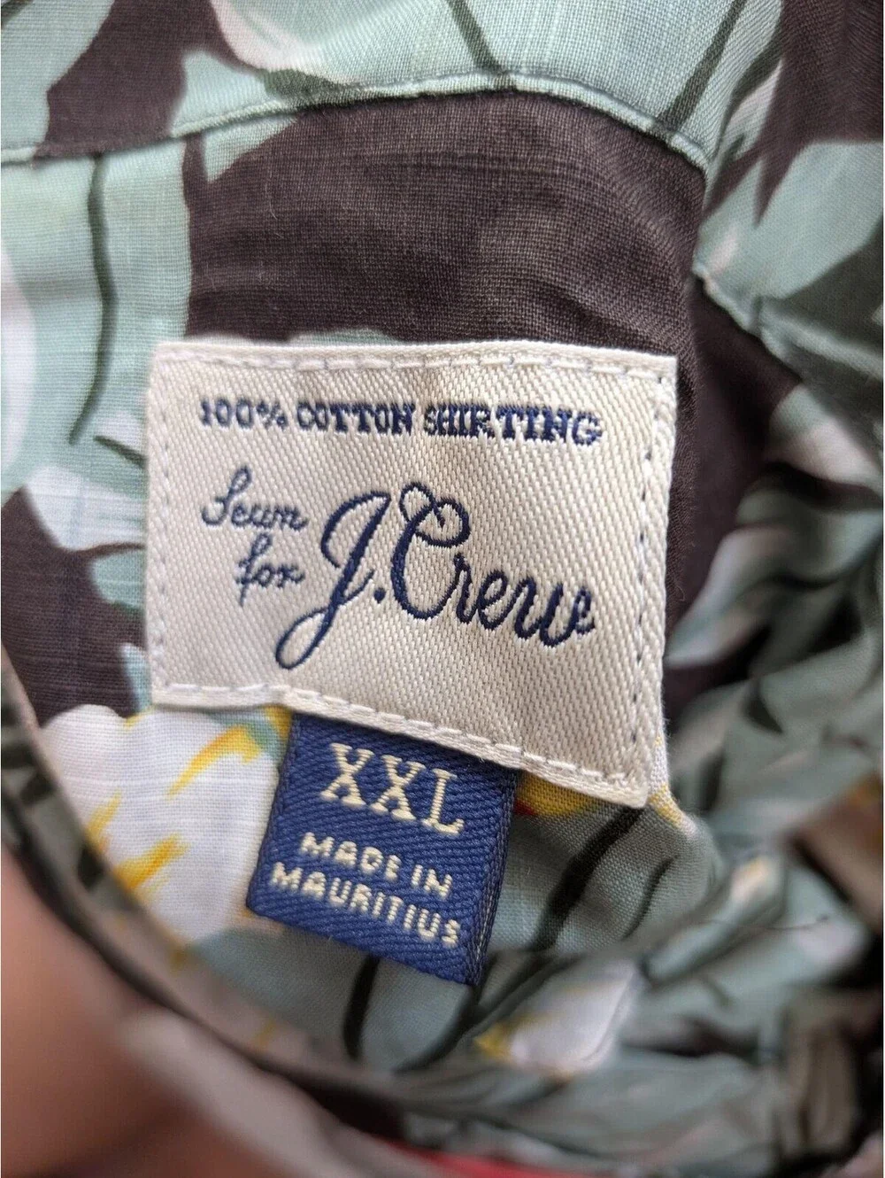 J.Crew Shirt Mens 2XL Multicolor Hawaiian Floral Cotton Short Sleeve Casual